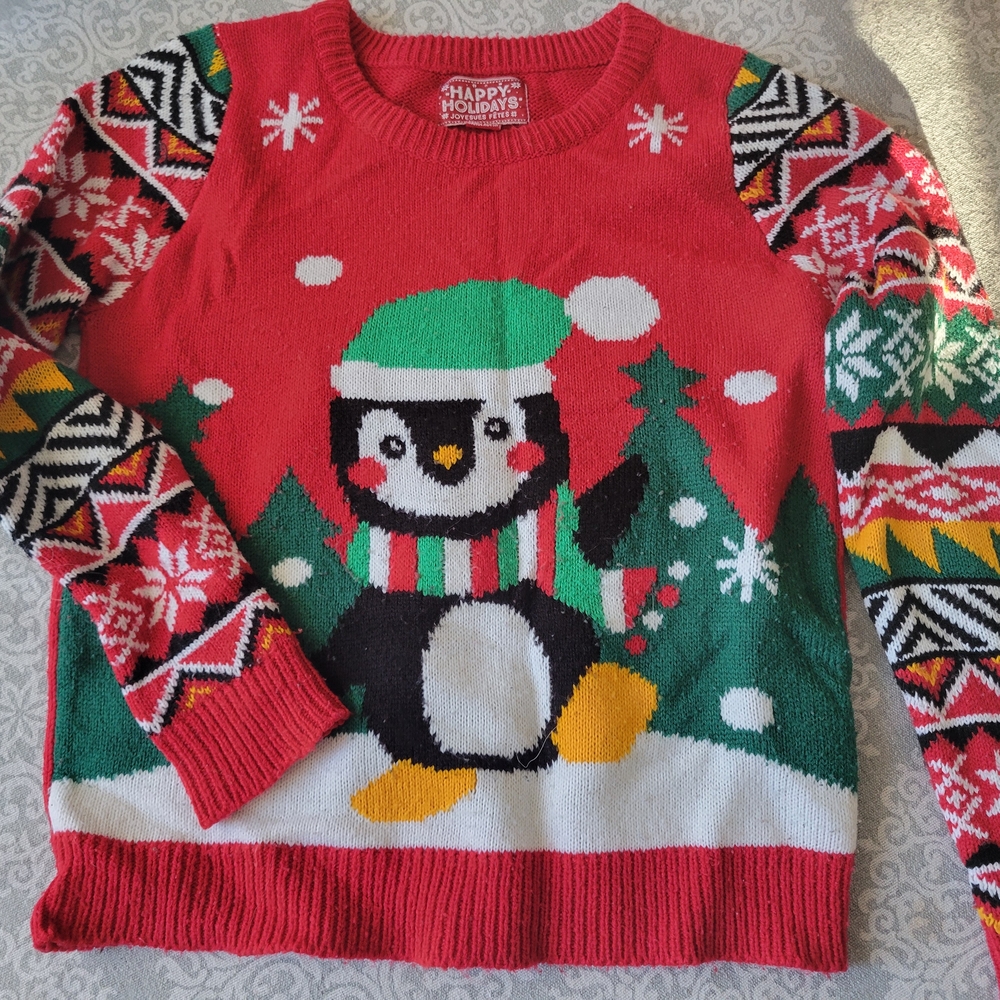 Kids Festive Penguin Holiday Sweater